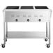 An Avantco stainless steel mobile electric steam table with an undershelf.