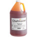 A jug of Chefmaster Lemon Yellow Liqua-Gel food coloring with a white label.