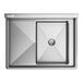 A Regency stainless steel commercial sink with a left drainboard.
