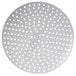 An American Metalcraft 9" perforated pizza disk. A circular metal surface with holes.