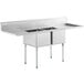 A Regency stainless steel two compartment sink with drainboards.