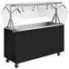 a black and silver food warmer