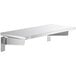 A stainless steel ServIt drop down side tray shelf for steam tables.