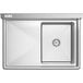 A Regency stainless steel commercial sink with a left drain and drainboard.