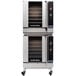 A Moffat Turbofan double deck commercial convection oven on casters.