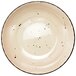 A white International Tableware Rotana pasta bowl with black specks.