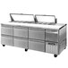 A Continental Refrigerator commercial sandwich prep table with six drawers.