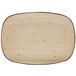 A white rectangular porcelain platter with wheat design.