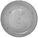 A white porcelain pasta bowl with black speckles.