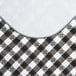 A black and white checkered Choice vinyl table cover with a flannel back.