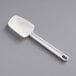 A white plastic spatula with a white handle.