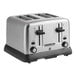 A Proctor Silex commercial toaster with four slices of bread in it.