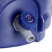 A blue plastic Choice insulated beverage dispenser with a blue valve.