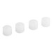 A row of white cylindrical caps.