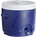 A blue Choice insulated beverage dispenser with a lid.