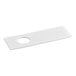 A white rectangular tray with a hole in it.