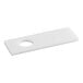 A white rectangular tray with a hole in it.