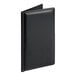 A black vinyl guest check presenter or server book measuring 5 by 9 inches.