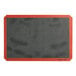 A black and orange rectangular Baker's Lane baking mat with a red border.