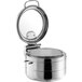An Acopa Manchester stainless steel chafer with a glass lid.