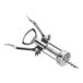 A silver stainless steel Choice Wing Corkscrew with a cap lifter on top.