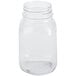 An American Metalcraft clear plastic Mason jar with a white lid.