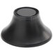 An American Metalcraft black melamine pedestal with a round black base and a black rim.