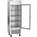 A Beverage-Air Horizon Series reach-in freezer with a glass door.