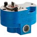 A blue and silver Fryclone hydraulic oil pump for a fryer filtration machine.