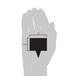 A hand holding a rectangular black chalkboard deli sign spear.