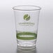 A clear plastic Fabri-Kal Greenware cup with a green logo.