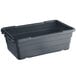 A dark gray plastic Choice meat tote box.