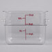 Cambro 12SFSCW135 12 Qt. Clear Square Polycarbonate Food Storage Container with Winter Rose Gradations