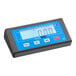 An AvaWeigh digital pizza scale with a blue display.