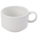 A white book-shaped china tea cup with a handle.