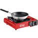 a pan on a stove