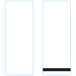 A white rectangular label roll with black stripes.