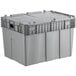 A grey plastic Choice chafer storage box with attached lid and two handles.