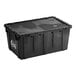 A black plastic Choice stackable chafer tote with lid.