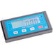 An AvaWeigh digital pizza scale with a blue display and buttons.