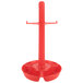 A case of 24 red polypropylene Chile Combo Servers with metal bases and plastic holders.