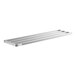 A stainless steel Regency top shelf for keg racks with two shelves.