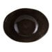 A black and brown Tuxton TuxTrendz Geode mushroom bowl.