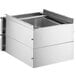 A Regency stainless steel double-stacked metal drawer set.