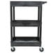 Luxor STC111-B Black 3 Tub Utility Cart - 18