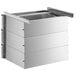 A Regency stainless steel triple-stacked drawer set.