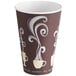 A Dart ThermoGuard brown paper cup with white and brown steam designs.