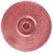 An 8" red polyethylene tortilla server with the word "recien" on it.