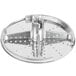 A Robot Coupe 1/16" grating / shredding disc, a circular metal object with holes.