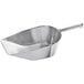 A silver aluminum Choice flat bottom scoop with a handle.